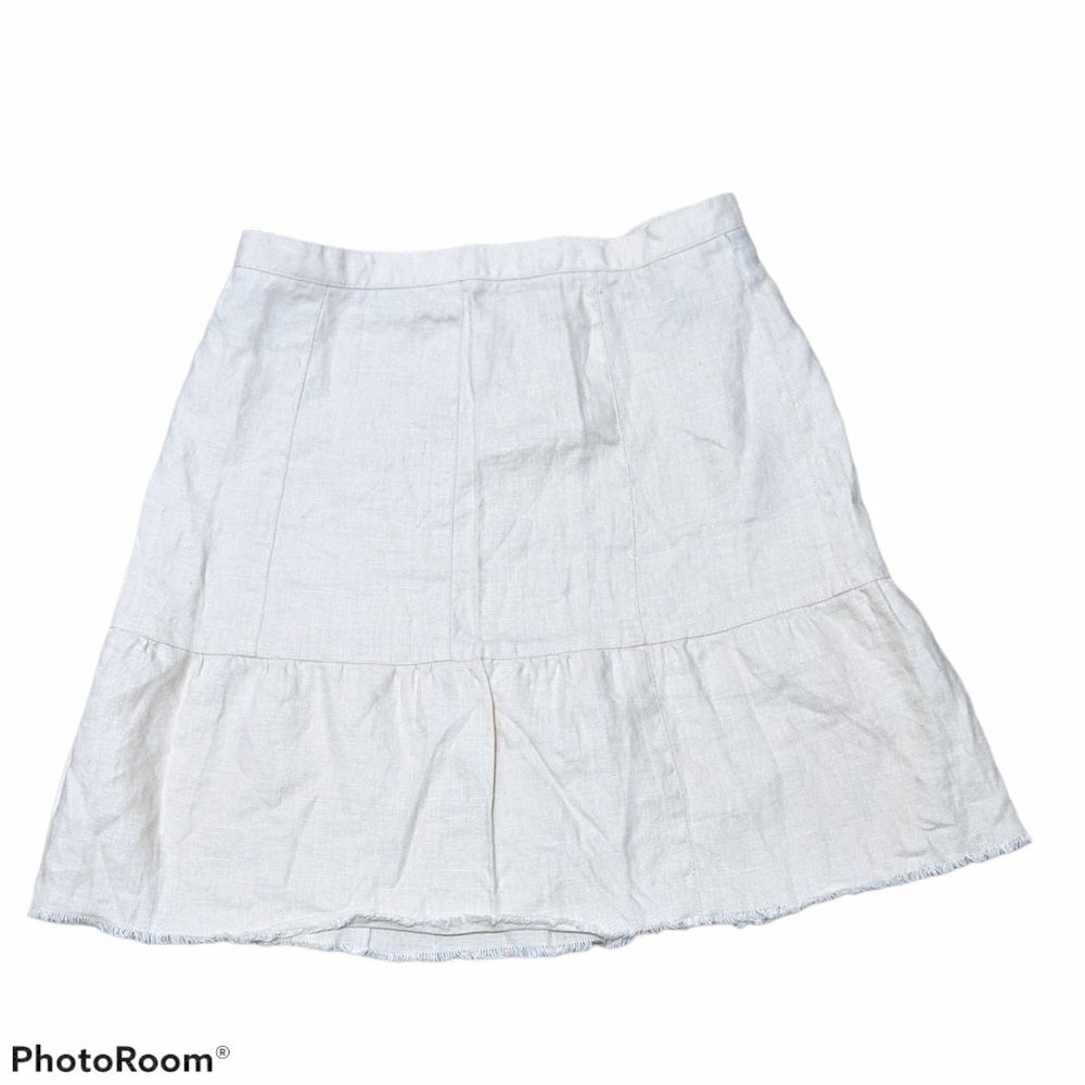 Moda international linen skirt size 4 flirty flowy romantic minimalist lagonlook - Picture 2 of 7